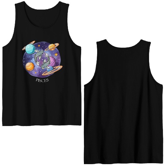 Pisces zodiac sign Double Sided Tank Tops