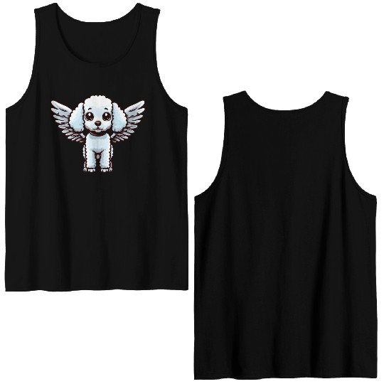 Poodle Angel - Elegant Dog with Wings Double Sided Tank Tops