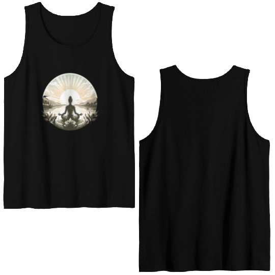 Yoga lotus design Double Sided Tank Tops