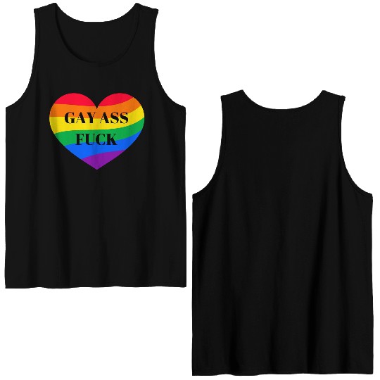 Rainbow Heart Gay Double Sided Tank Tops
