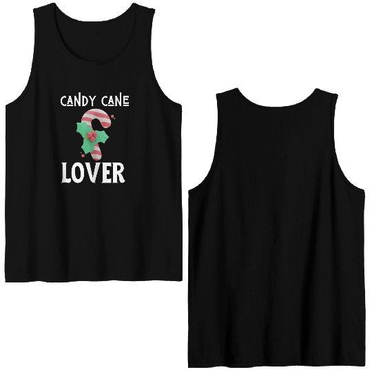 Candy Cane Lover Christmas Peppermint Candy Canes Double Sided Tank Tops