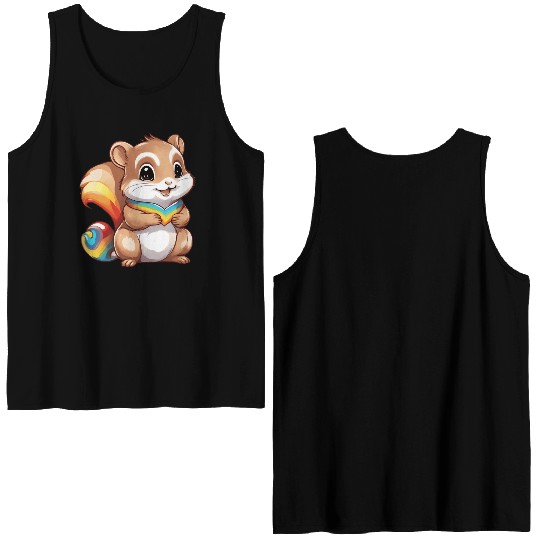 Cute Squirrel Double Sided Tank Tops