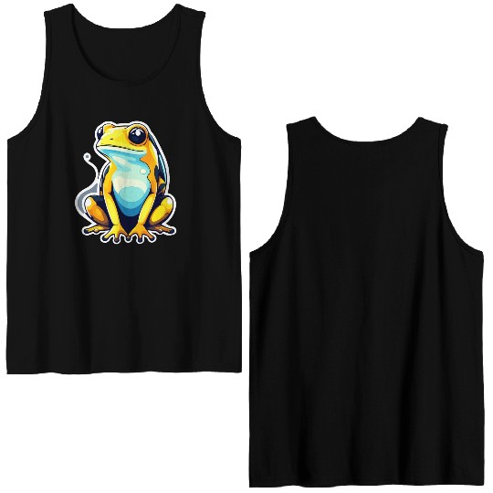 Golden Poison Frog Illustration Double Sided Tank Tops