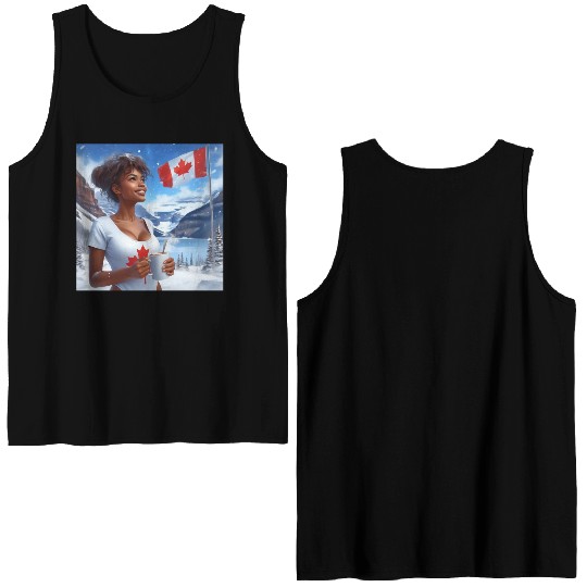 Canadian Winter Snow in Banff Canada Double Sided Tank Tops