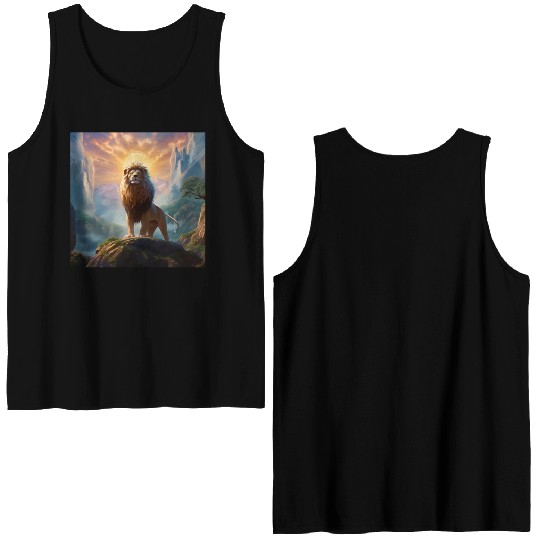 Celestial Lion King Art Print 144 Starseed Double Sided Tank Tops