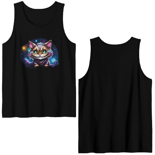Fantasy Cheshire Cat Smile, Alice in Wonderland Double Sided Tank Tops