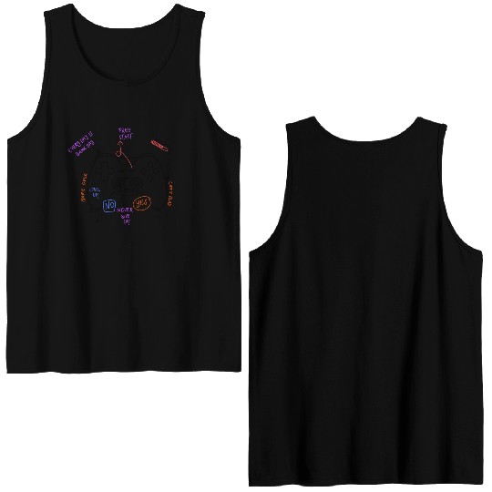 PlayStation Remote controller Black Double Sided Tank Tops