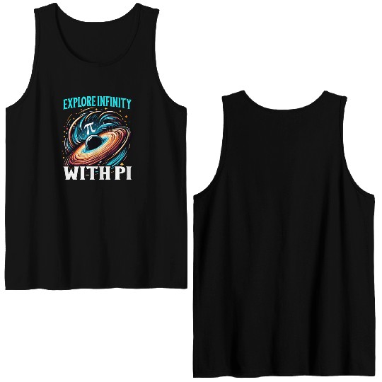Funny Pi Day 2024 3,14 Pi Number Symbol Math Double Sided Tank Tops