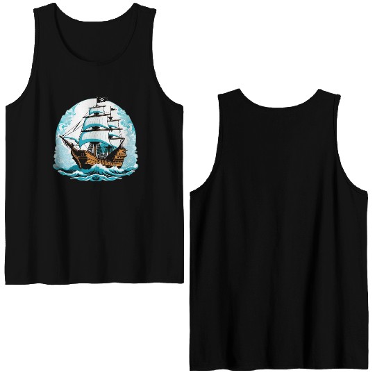 Pirate Ship 1 Double Sided Tank Tops