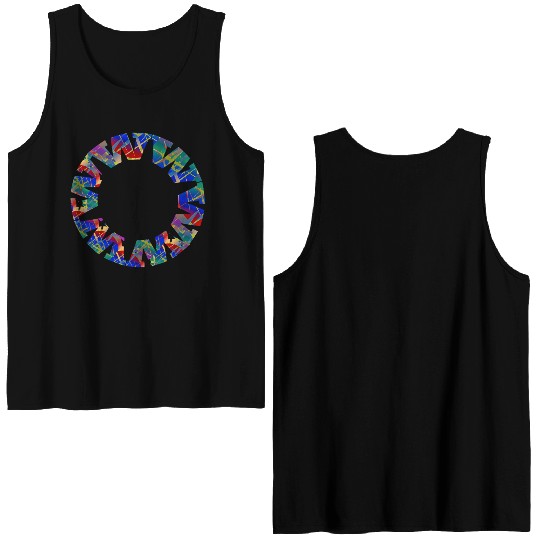 English-W alphabet black font letters Double Sided Tank Tops