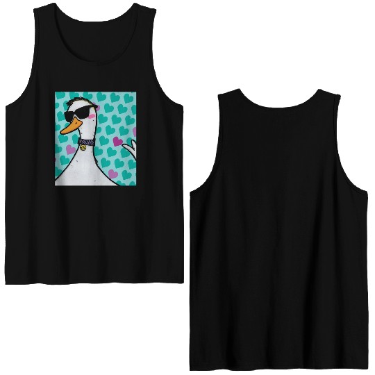 90s Raver Cartoon Duck, Party Animal, Kids Room Double Sided Tank Tops
