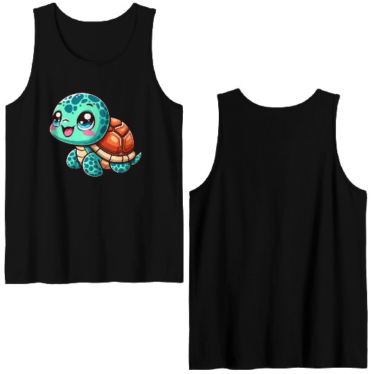 Graceful Sea Turtle Serenity Double Sided Tank Tops