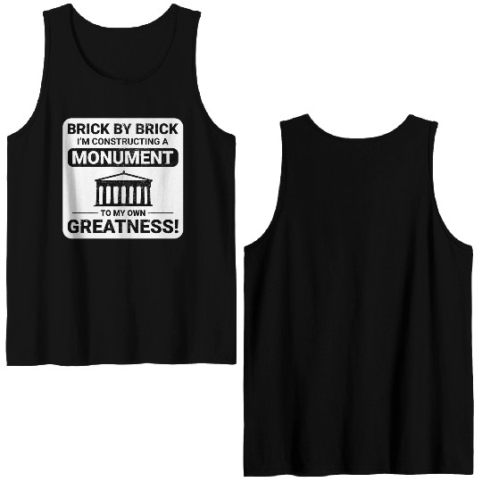 Monumental Brick Mastery: Humorous Bricklayer Double Sided Tank Tops
