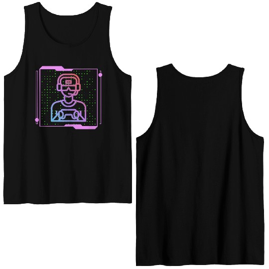 Sleeping By Day Gaming By Night Double Sided Tank Tops