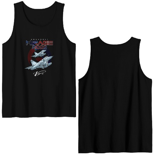 Dassault Mirage 2000 French Vintage Multi-Role Fig Double Sided Tank Tops