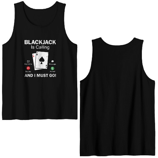 Blackjack Gambling 21 Blackjack Double Sided Tank Tops