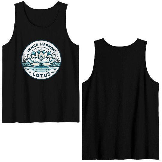 Inner Harmony Lotus - Serene Water & Flower Design Double Sided Tank Tops