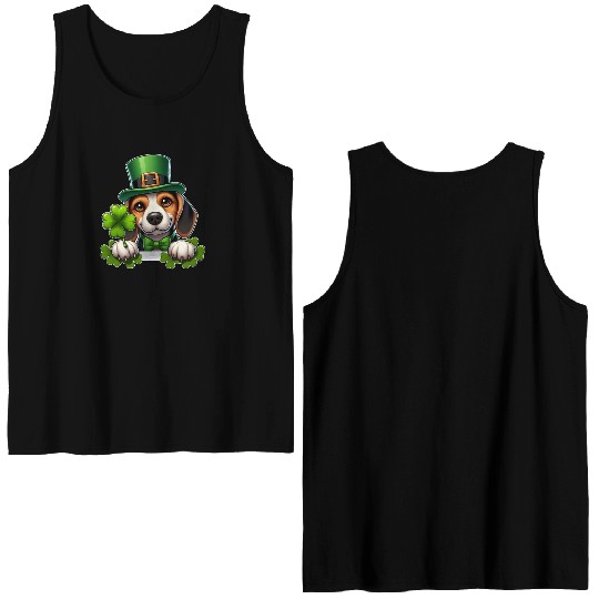 St. Patrick's Day Beagle Double Sided Tank Tops