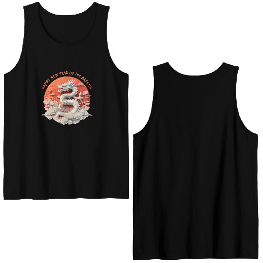 Fantasy Dragon: Happy New Year of the Dragon! Double Sided Tank Tops