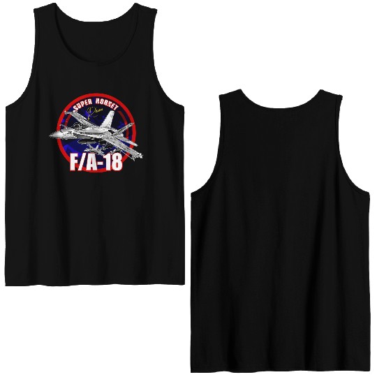 F18 Hornet Us Air Force Fighterjet Double Sided Tank Tops