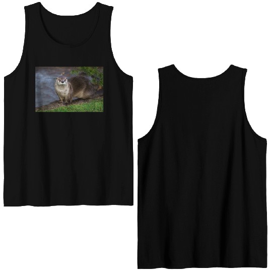 Adorable Otter on the Riverbank Double Sided Tank Tops