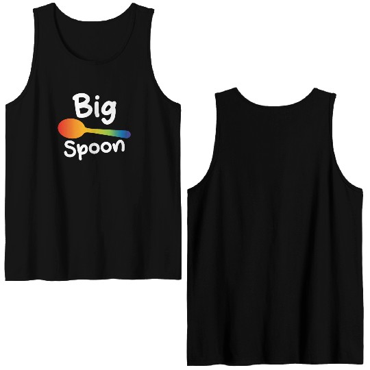 Big Spoon LGBT Pride Gay Lesbian Couple Matching Double Sided Tank Tops
