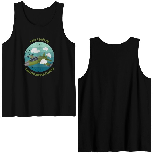 No Limits No Boundaries Jet Design Double Sided Tank Tops