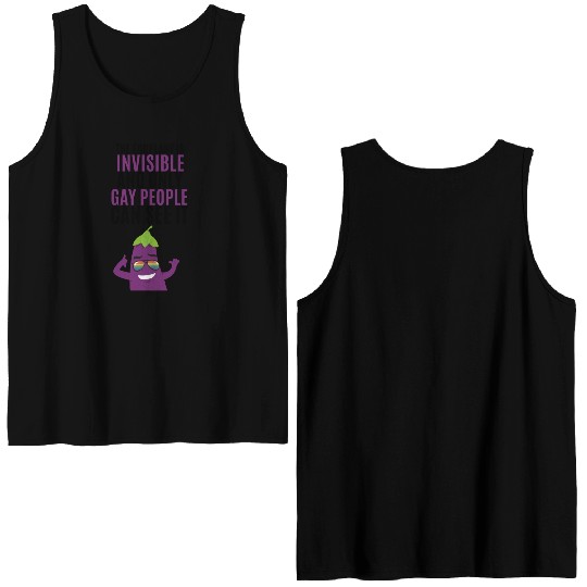 Invisible eggplant Double Sided Tank Tops for your gay friend