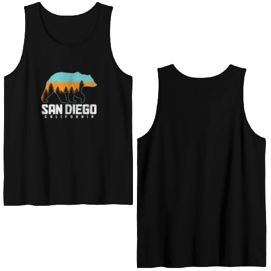 San Diego California Vintage Souvenir Double Sided Tank Tops