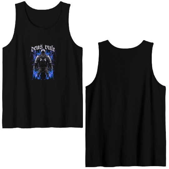 Deus Vult Historical Knight Double Sided Tank Tops