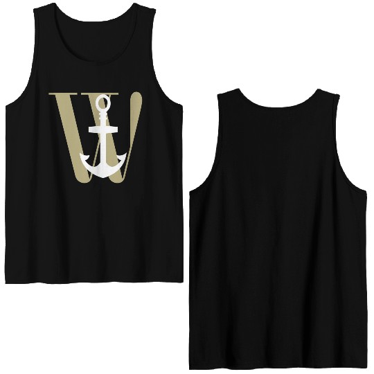 Wanchor W Anchor Essential,Hunter, pirate, ship Double Sided Tank Tops
