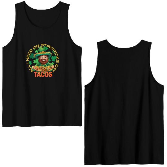 ALL I NEED ONLY TACOS Double Sided Tank Tops