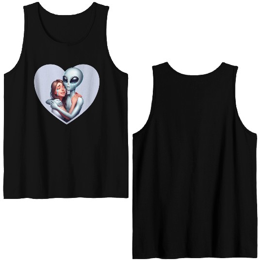 Heartwarming Embrace: Human and Alien Double Sided Tank Tops