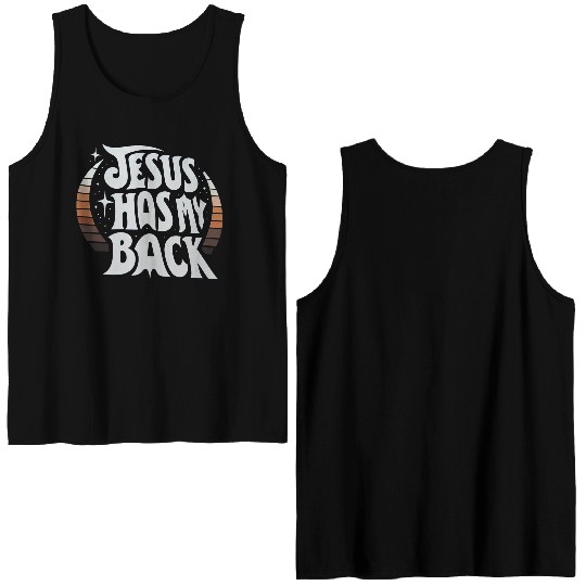 Jesus Has My Back 23 Double Sided Tank Tops