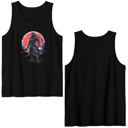 Anime Panther -Krieger Samurai Katana Double Sided Tank Tops