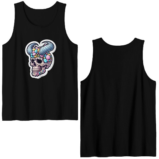 Sweet Reverence: Easter Sugar Skull Double Sided Tank Tops