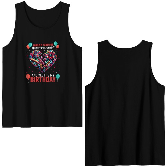 Single Awareness Double Sided Tank Tops, Proudly Independent Yes