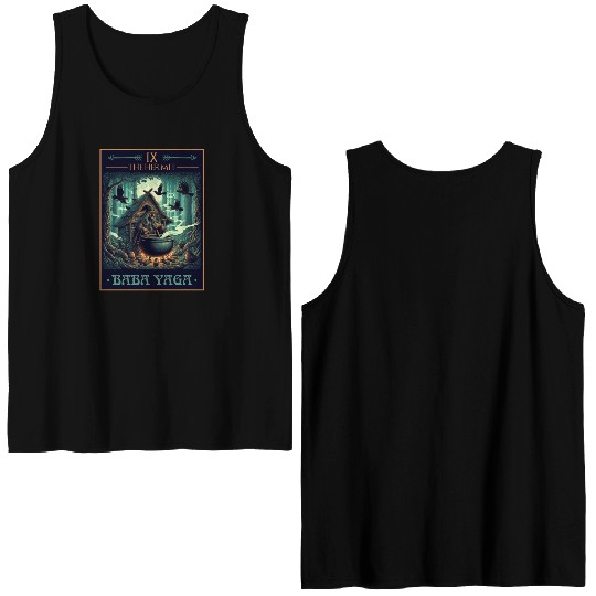 Baba Yaga The Hermit Tarot Card Pagan Witch Double Sided Tank Tops