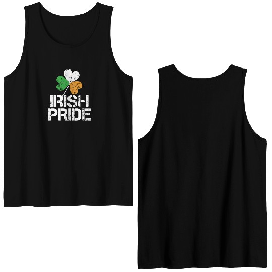 IRISH PRIDE Celtic Cross St Patricks Day Double Sided Tank Tops