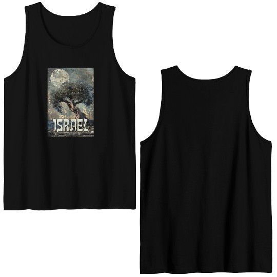 Israeli Scene with Olive Tree and the Double Sided Tank Tops