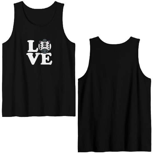 LOVE Zebra Funny Stripes Animal Face African Pun Double Sided Tank Tops