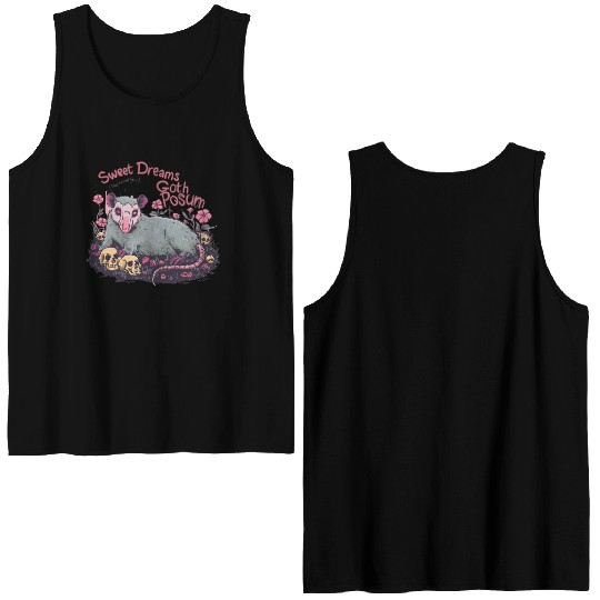 sweet dreams goth possum Street Cats Squad Double Sided Tank Tops