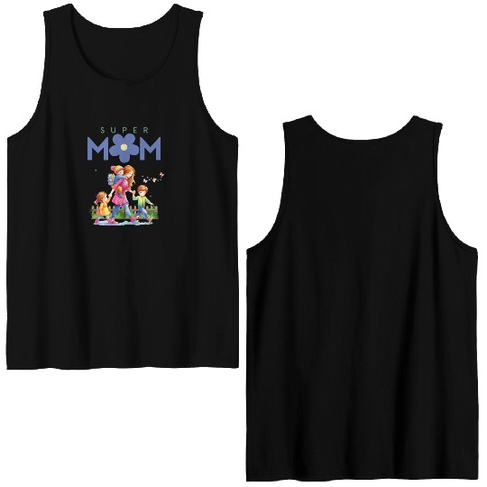 Happy mother’s day – Super mom - Mama Double Sided Tank Tops
