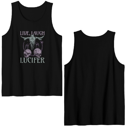 Live Love Lucifer Goth Festival Death Metal Double Sided Tank Tops