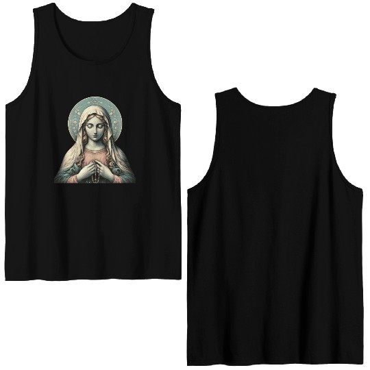 Serene Madonna ic Image Double Sided Tank Tops