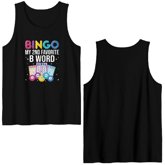 Funny Bingo Player Bingo Gaming Double Sided Tank Tops