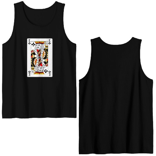 King of Clubs Playing Card Double Sided Tank Tops