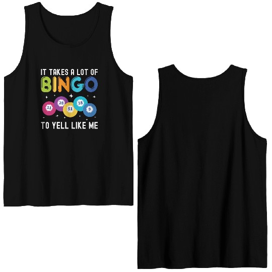 Funny Bingo Yeller Bingo Player Double Sided Tank Tops