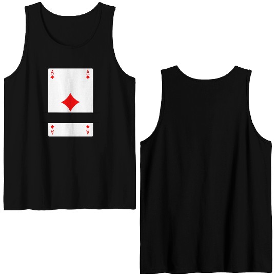 Playing card ace of diamonds with banner space Double Sided Tank Tops