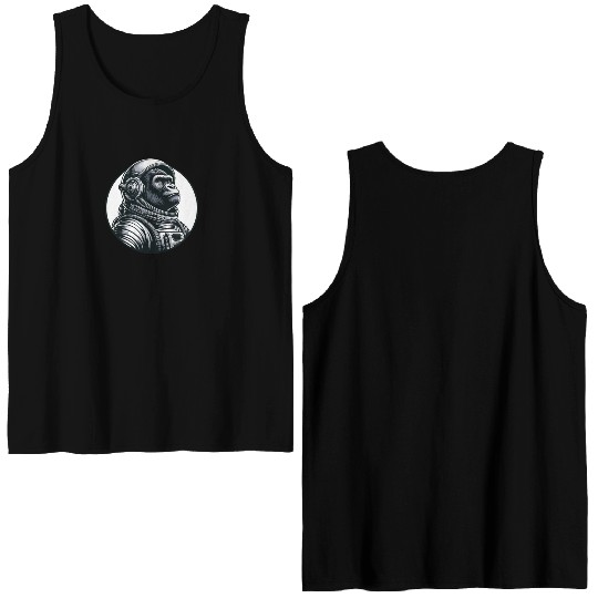Chimpanzee Astronaut in Space Double Sided Tank Tops